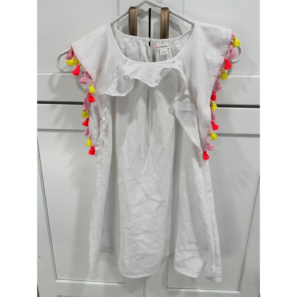 Crewcuts‎ by J.Crew White Tassel Dress Size 7 Kids Girls Summer Beach Boho